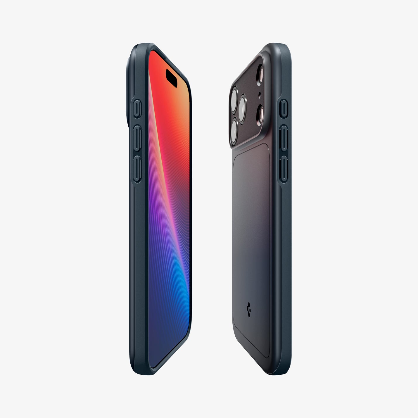 ACS09882 - iPhone 17 Pro Max Thin Fit (MagFit) in Metal Slate showing the partial back, partial front, and sides