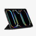 ACS09440 - iPad Pro 11-inch (2024) Case Liquid Air Folio in Black showing the front, cover folded made into a kickstand