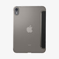ACS03762 - iPad Mini 7 Liquid Air Folio showing the smoke-tinted transparent back cover with Apple logo and camera cutout