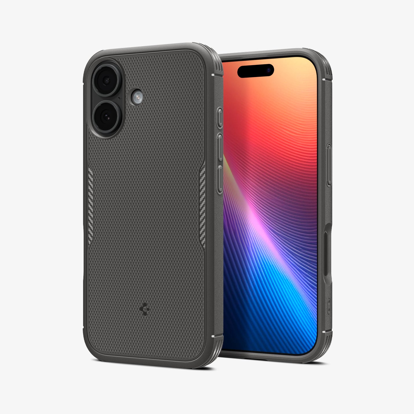 ACS09687 - iPhone 17 Core Armor (MagFit) in Marble Gray showing the back, partial sides and front