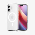 ACS09648 - iPhone 17 Crystal Flex (MagFit) in Clear White showing the back, partial inner, partial front and sides