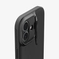 ACS09987 - iPhone 17 Series Case Optik Armor (MagFit) in black showing the back and side zoomed in on the camera lens