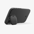 ACS09987 - iPhone 17 Series Case Optik Armor (MagFit) in black showing the back with device propped up by camera lens