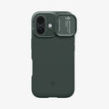 ACS09988 - iPhone 17 Series Case Optik Armor (MagFit) in abyss green showing the back with camera lens exposed