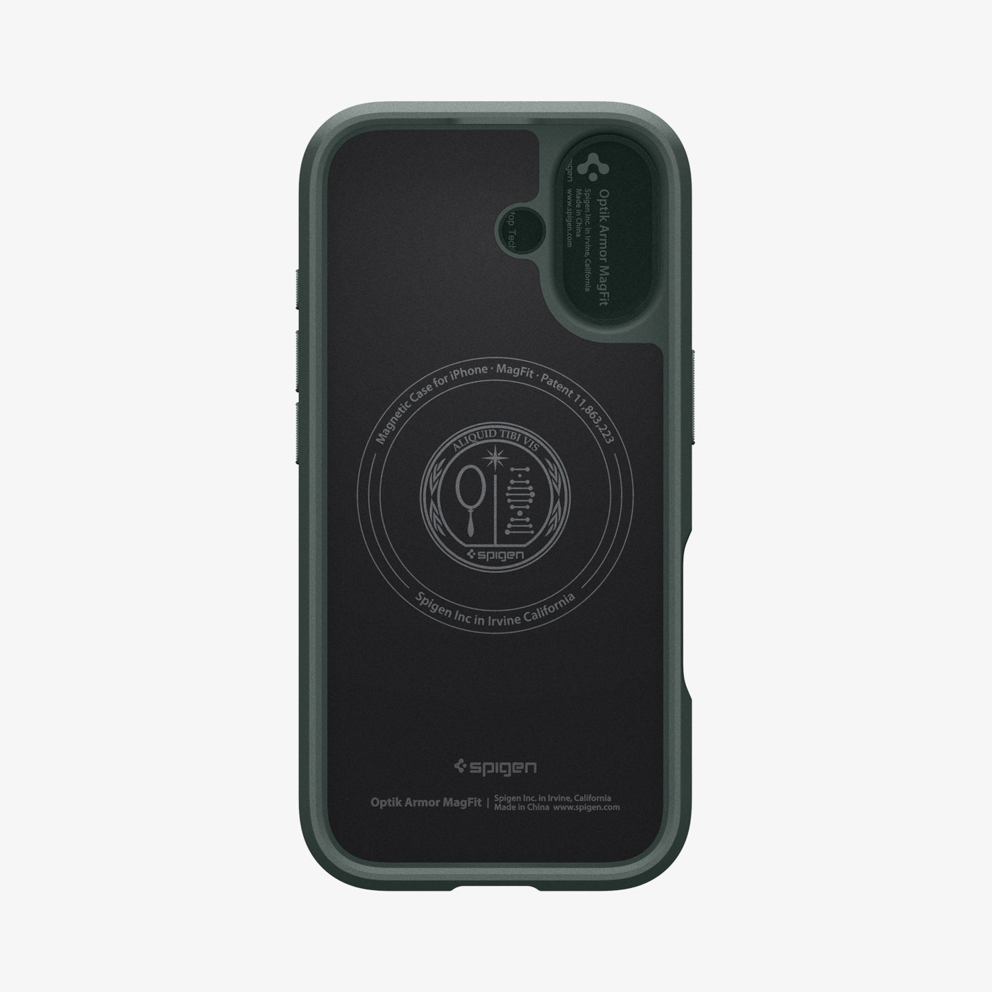 ACS09988 - iPhone 17 Series Case Optik Armor (MagFit) in abyss green showing the inside of case