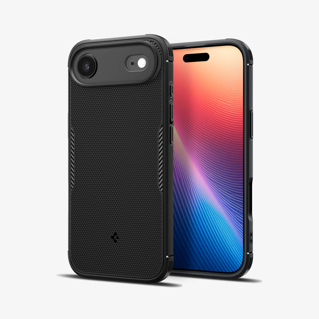 ACS09613 - iPhone 17 Air Core Armor (MagFit) in Matte Black showing the back, partial sides and front