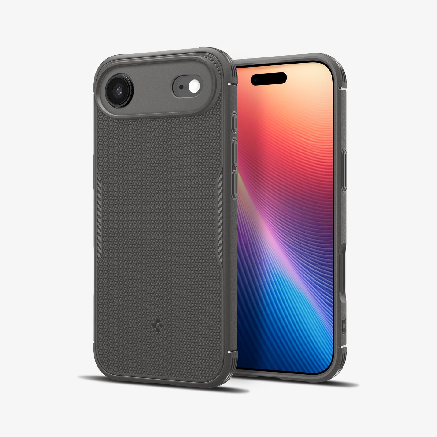 ACS09677 - iPhone 17 Air Core Armor (MagFit) in Marble Gray showing the back, partial sides and front