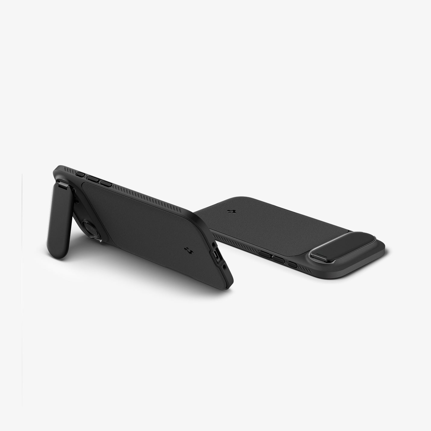 ACS09930 - iPhone 17 Air Series Case Optik Armor (MagFit) in black showing the back of two devices