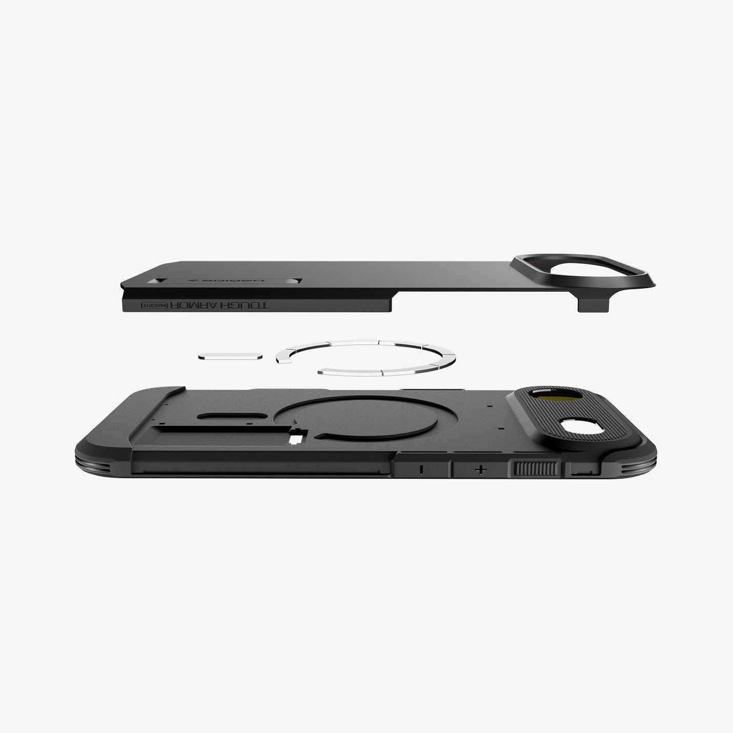 ACS09928 - iPhone 17 Air Case Tough Armor T AI (MagFit) in black showing the side and layers of case