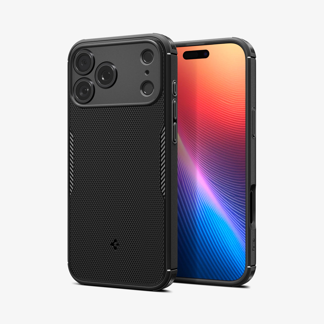 ACS09627 - iPhone 17 Pro Core Armor (MagFit) in Matte Black showing the back, partial sides and front