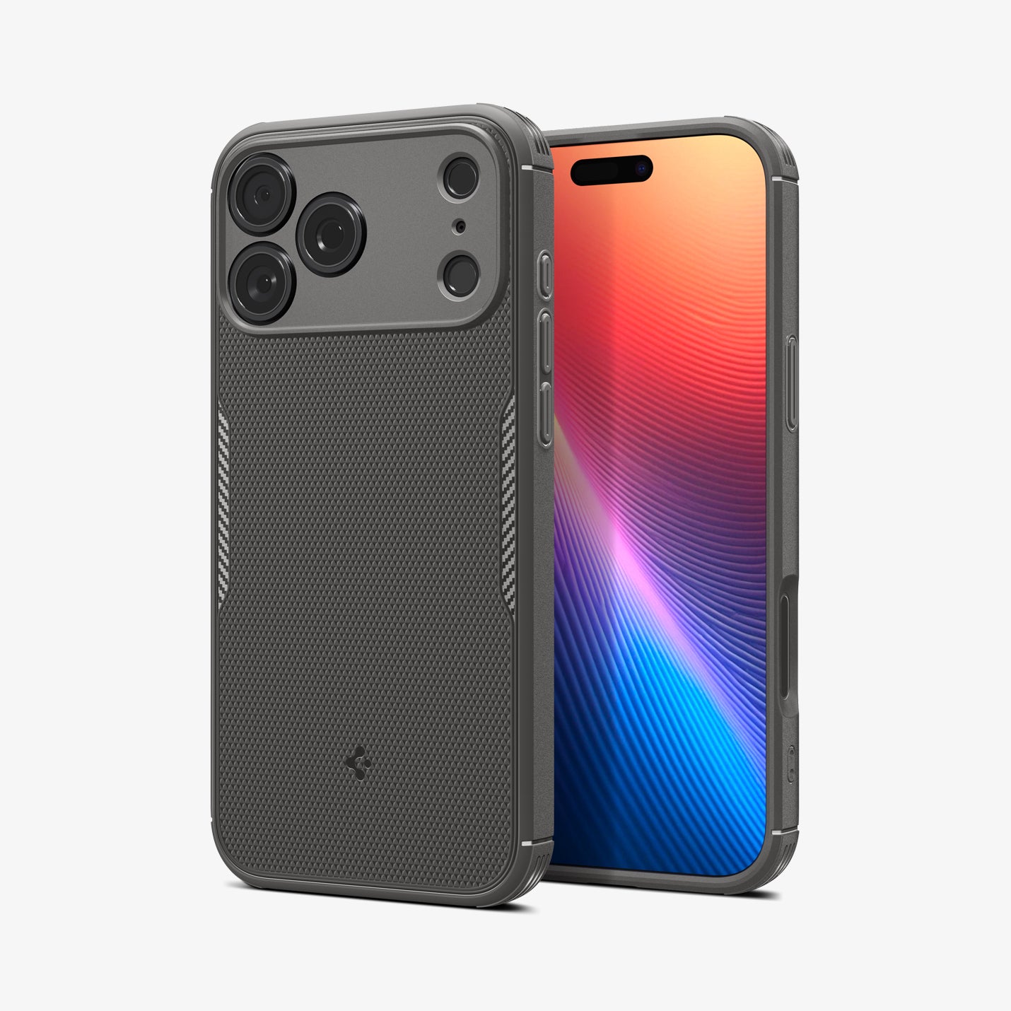ACS09682 - iPhone 17 Pro Core Armor (MagFit) in Marble Gray showing the back, partial sides and front