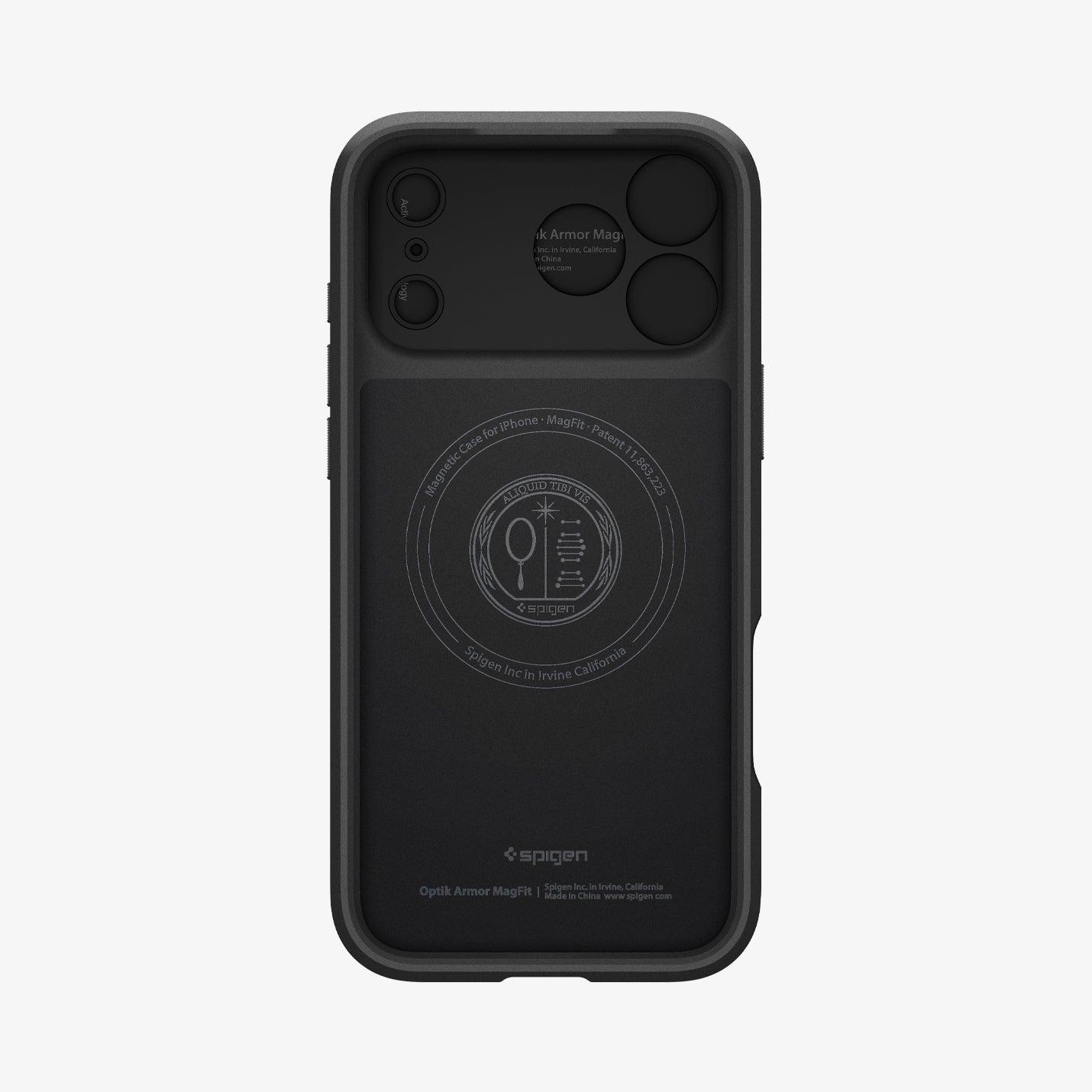 ACS09900 - iPhone 17 Pro Max Series Case Optik Armor (MagFit) in black showing the inside of case