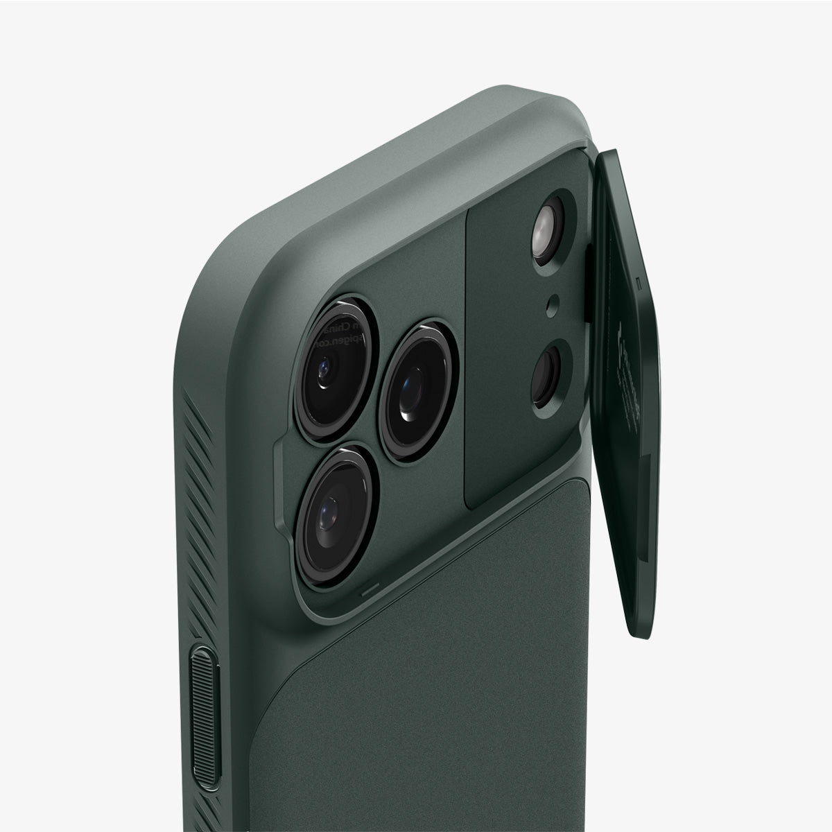 ACS09901 - iPhone 17 Pro Max Series Case Optik Armor (MagFit) in abyss green showing the back and side