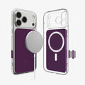 ACS12332 - iPhone 18 Pro Max / iPhone 17 Pro Max Ultra Hybrid T (Mag Fit) in Clear Dark Cherry showing the front and back