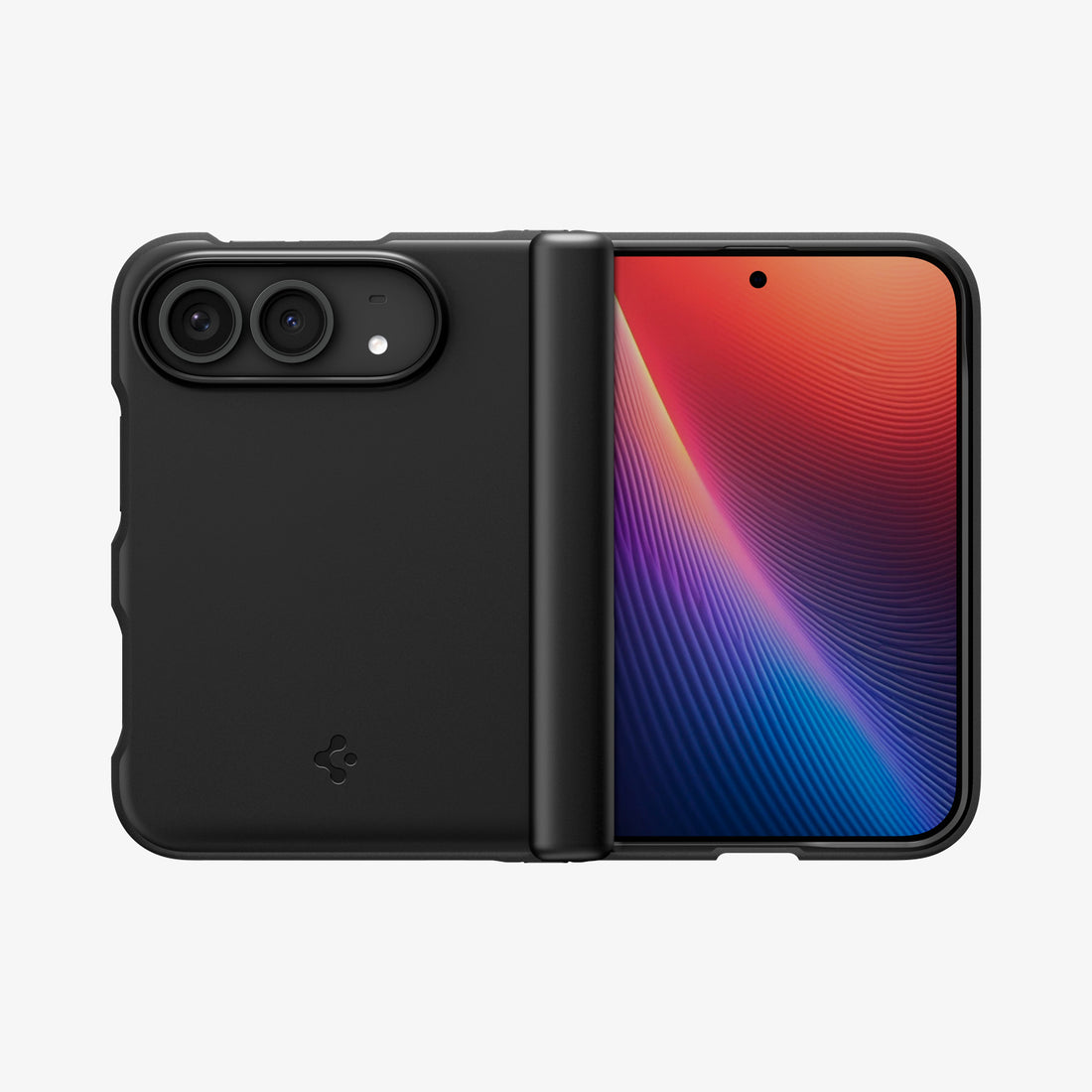 ACS11694 - iPhone Duo Air Fit Pro (Mag Fit) showing the rugged case in a partially folded position with full hinge and camera protection
