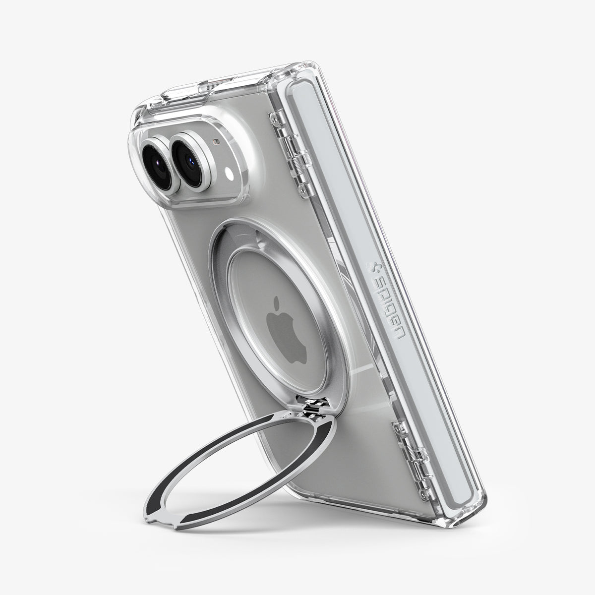 ACS11782 - iPhone Duo  Ultra Hybrid Pro S (Mag Fit) showing the built-in circular kickstand supporting the device in portrait mode