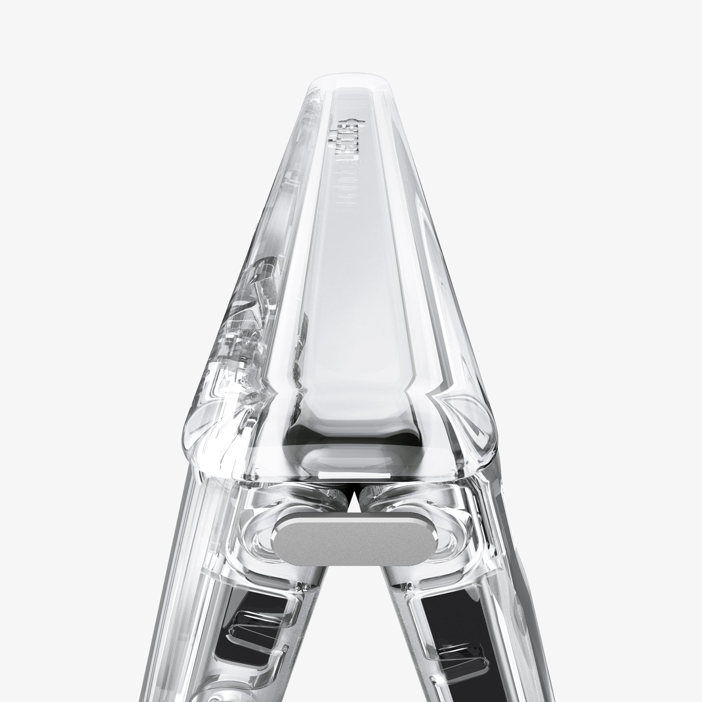 ACS11782 - iPhone Duo  Ultra Hybrid Pro S (Mag Fit) showing a close-up of the transparent hinge protection mechanism