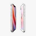 ACS09150 - iPhone 16e Case Liquid Crystal (MagFit) in Clear White showing the partial front, partial back and sides