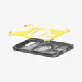 ACS09138 - iPhone 16e Case Tough Armor AI (MagFit) in Frost Black showing the impact foam hovering above the case
