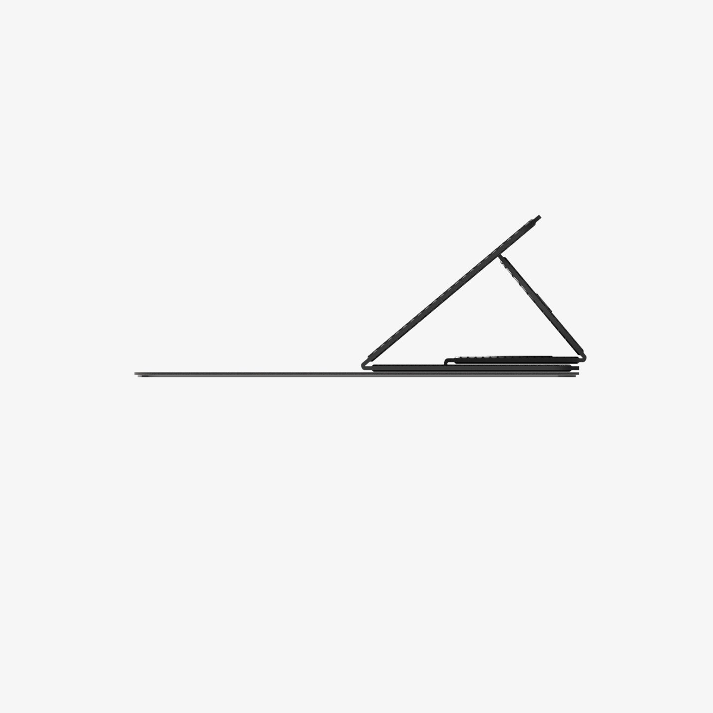 AMP10401 - Slim Fold Laptop Stand | LD201-S1 showing the side with stand propped up