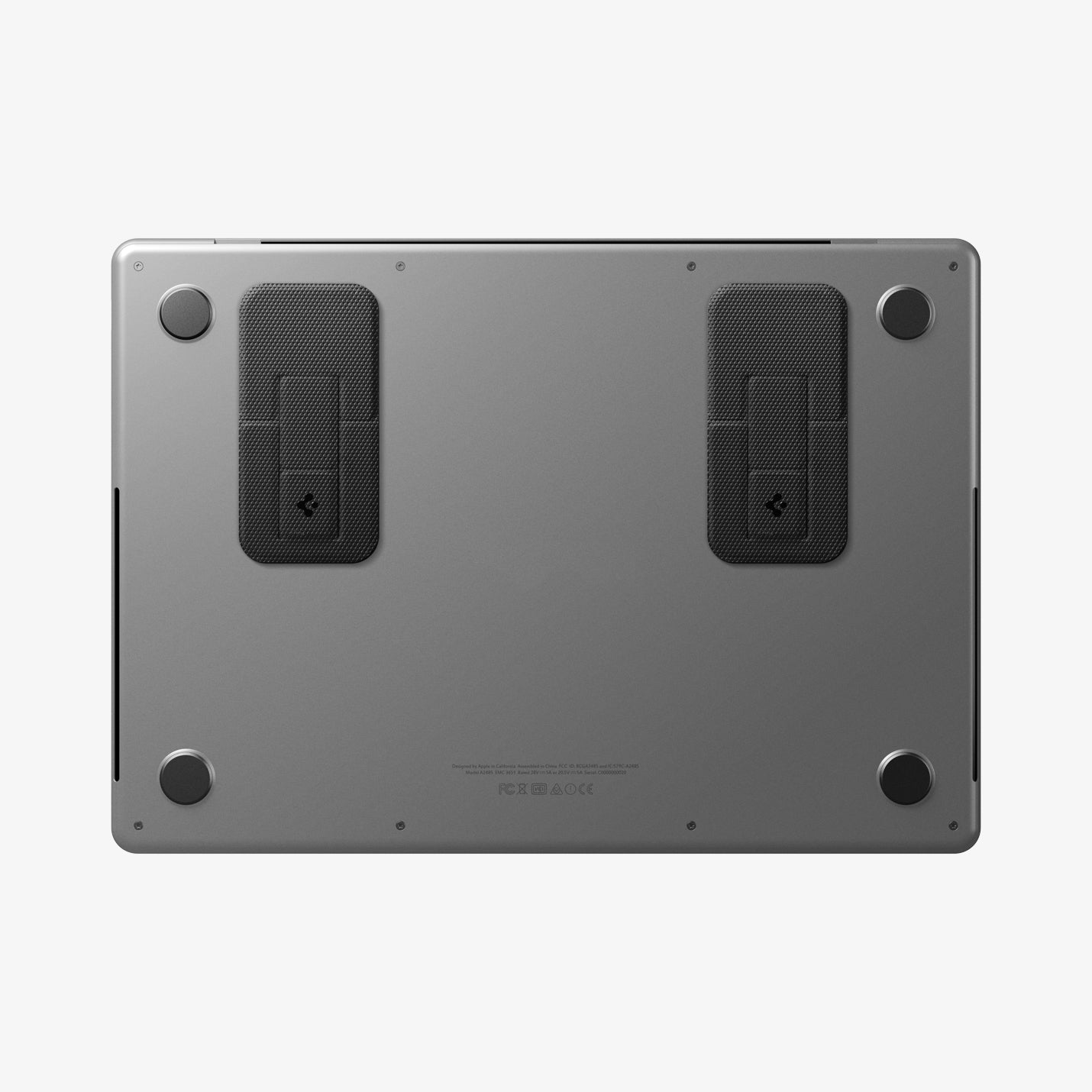 AMP10402 - Slim Fold Laptop Stand | LD201-S2 showing the stand installed on bottom of laptop