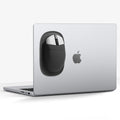 APP11227 - Laptop/Tablet Mouse Holder | LD220 in Black showing front with a mouse and a laptop.