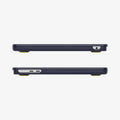 ACS11268 - MacBook Air 13-inch Nano Pop Blueberry Navy showing side views with open cutouts for ports and ventilation