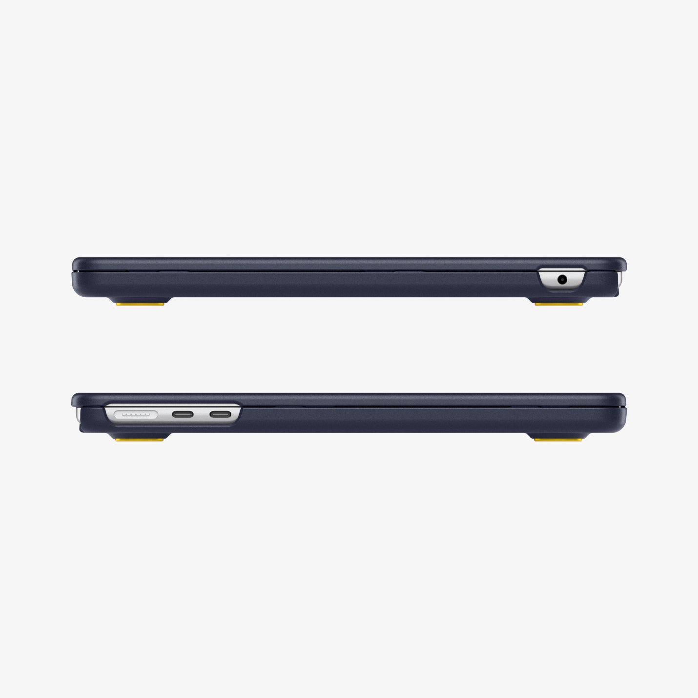 ACS11268 - MacBook Air 13-inch Nano Pop Blueberry Navy showing side views with open cutouts for ports and ventilation