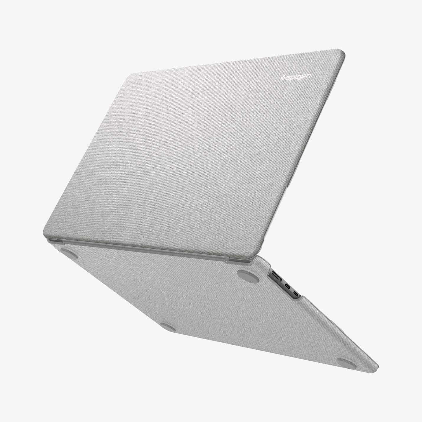 ACS10974 - MacBook Air 13-inch in Heather Gray showing the top, partial side and bottom