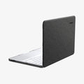 ACS11541 - MacBook Neo 13-inch Urban Fit in Black showing side view of MacBook open in Urban Fit case, keyboard visible