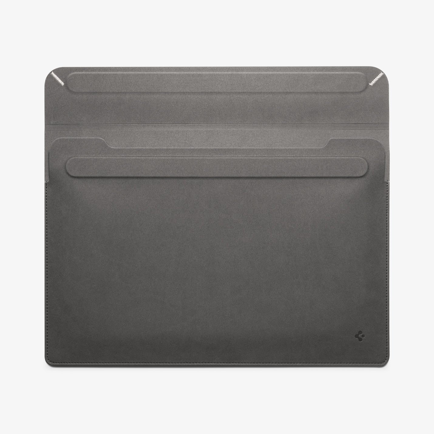 AFA06418 - Spigen Valentinus MacBook Sleeve open flat layout showing flexible leather construction
