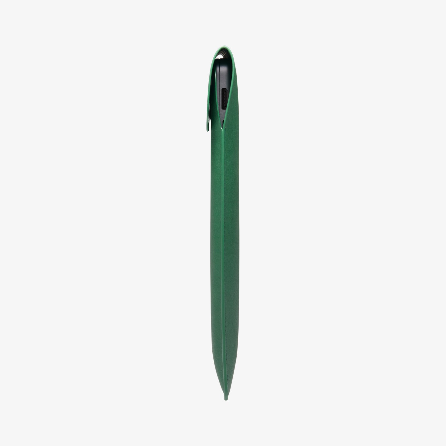 AFA06417 - MacBook Pro 14-inch Valentinus Laptop Pouch in JeJu Green showing slim leather design with device inside