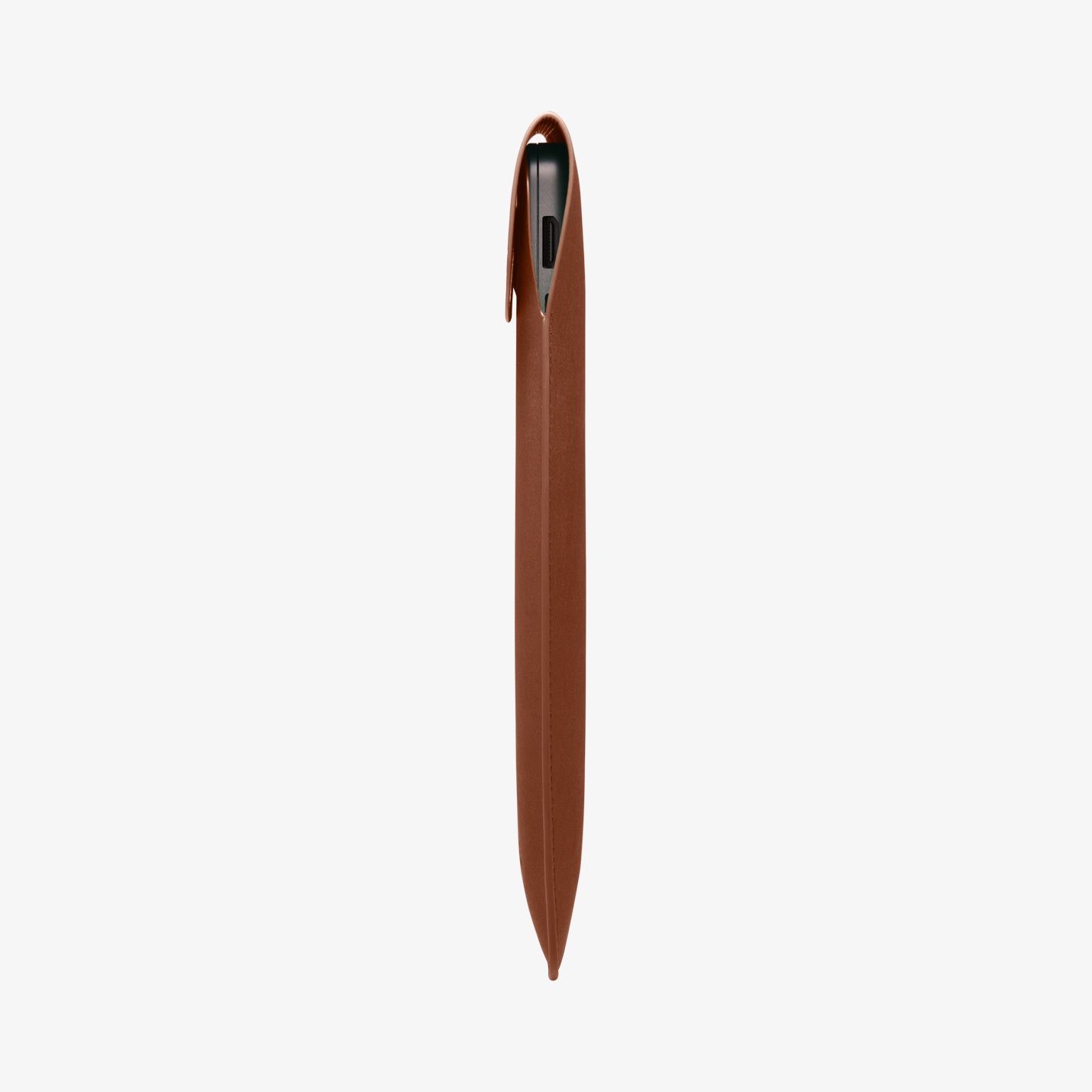 AFA06416 - Spigen Valentinus MacBook Sleeve side profile showing slim leather design with device inside