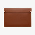 AFA06416 - Spigen Valentinus MacBook Sleeve front view with magnetic flap closure in brown leather finish