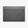 AFA06418 - Spigen Valentinus MacBook Sleeve front view with magnetic flap closure in gray leather finish
