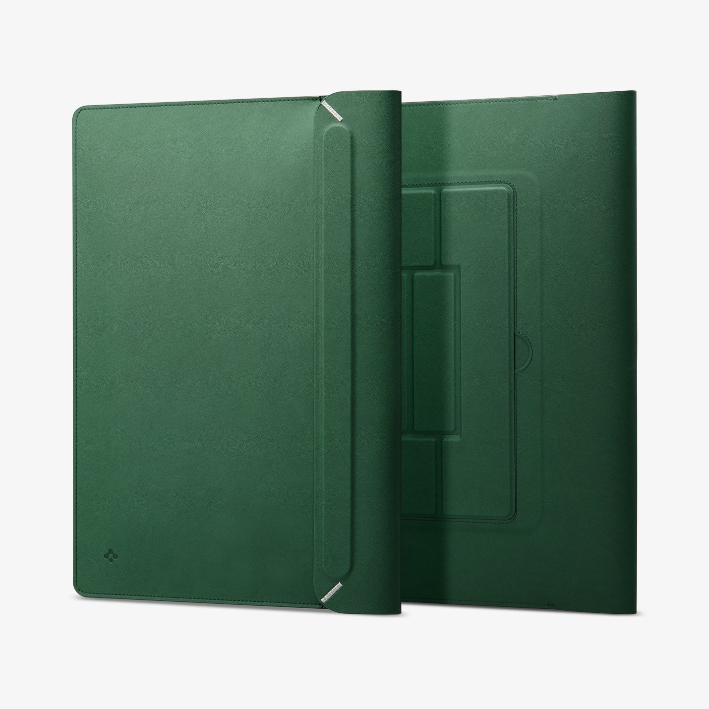 AFA06423 - MacBook Pro 14-inch Valentinus S Laptop Pouch in Jeju Green interior structure with built in stand panels and device compartment