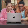 AFA06421 - Spigen Valentinus MacBook Sleeve used as laptop stand with MacBook on desk