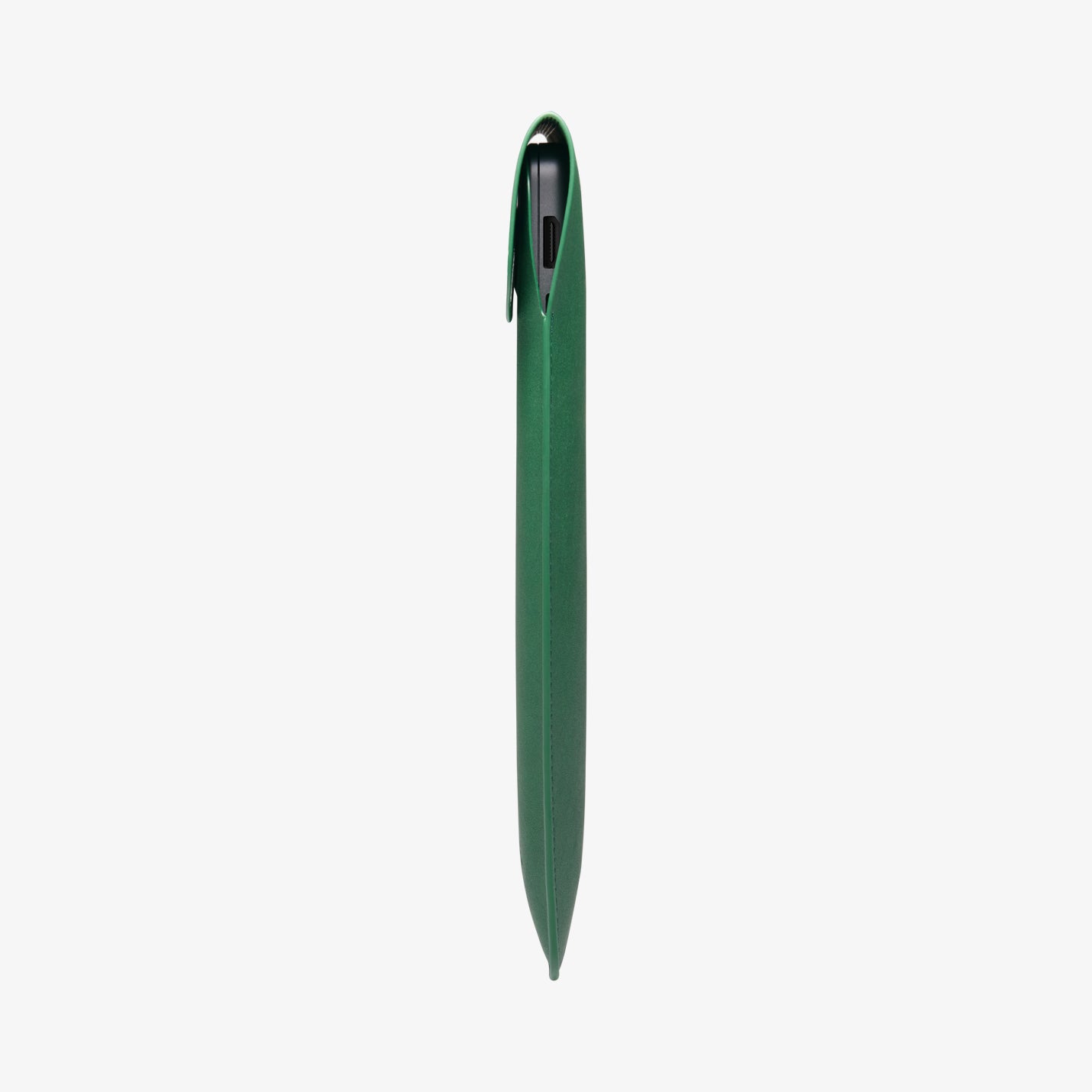 AFA06423 - MacBook Pro 14-inch Valentinus S Laptop Pouch in Jeju Green slim side profile with laptop stored inside