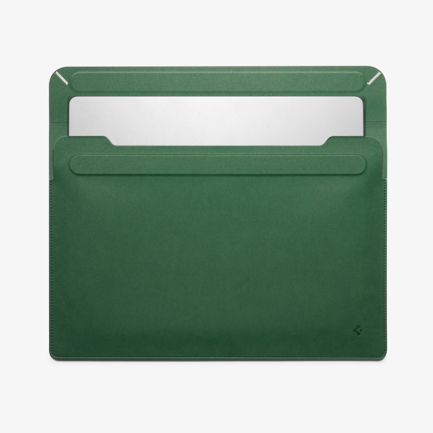 AFA06423 - MacBook Pro 14-inch Valentinus S Laptop Pouch in Jeju Green interior view showing laptop pocket and sleeve structure
