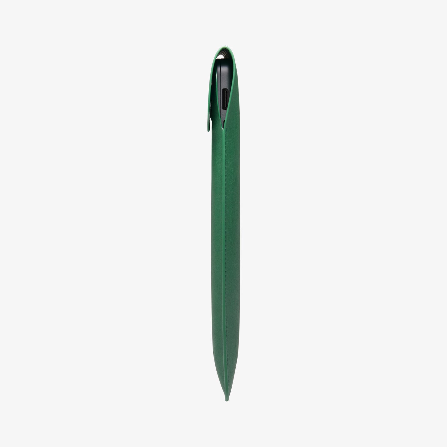 AFA06420 - MacBook Pro 16-inch Valentinus Laptop Pouch in JeJu Green showing slim leather design with device inside