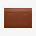 AFA06419 - MacBook Pro 16-inch Valentinus Laptop Pouch in Classic Brown front view with magnetic flap closure in brown leather finish