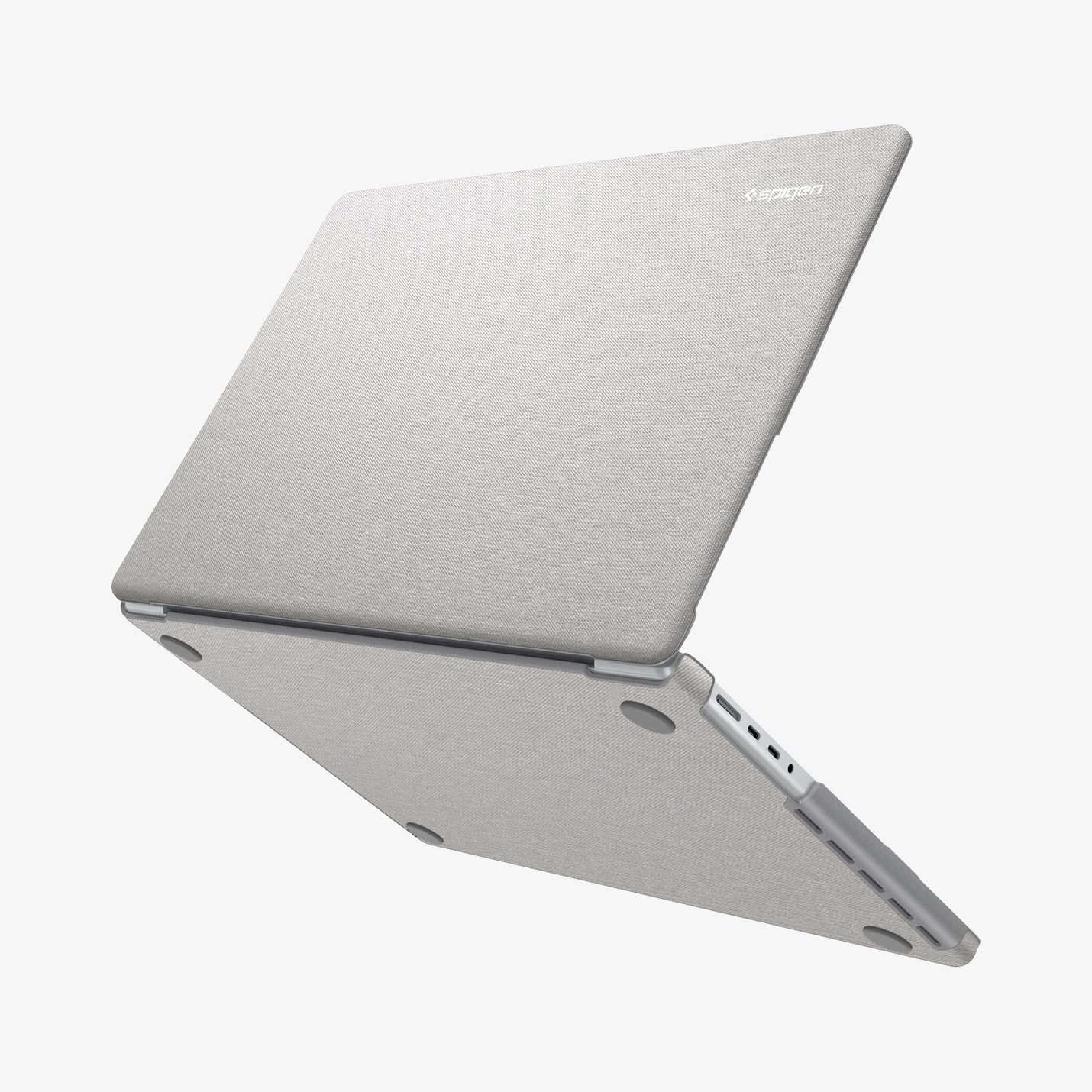 ACS10977 - MacBook Pro 16-inch in Heather Gray showing the top, bottom and partial side
