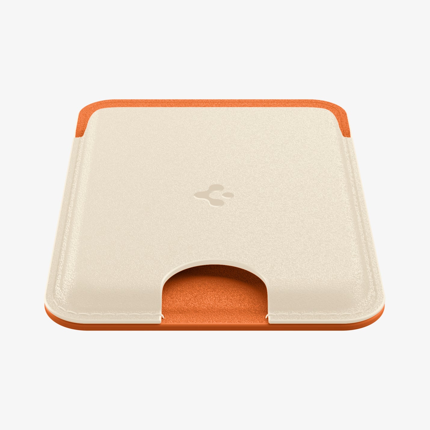 AFA11341 - MagSafe Card Holder Nano Pop (Mag Fit) in Orange Beige showing front from side view