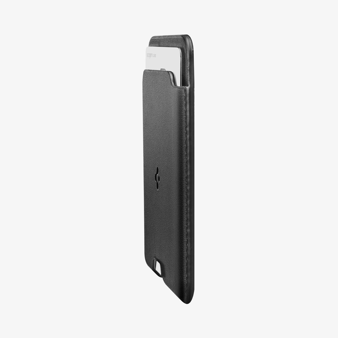 AFA11337 - Spigen Valentinus MagFit Wallet angled perspective showing leather card holder design