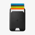 AFA11337 - Spigen Valentinus MagFit Wallet holding five cards with leather texture front view