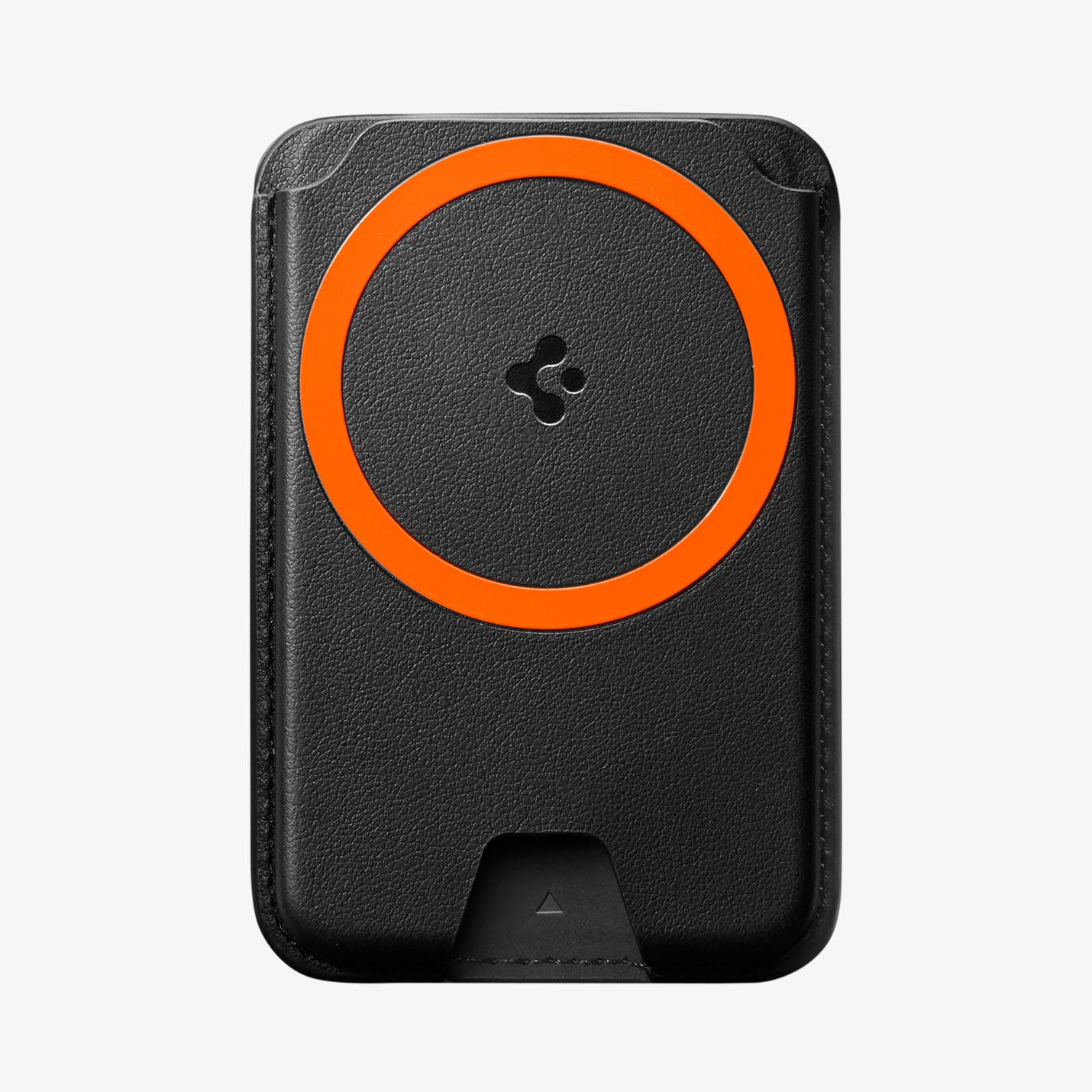 AFA11336 - Spigen Valentinus MagFit Plus Wallet back view showing orange MagSafe magnetic ring