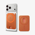 AFA11340 - MagSafe Card Holder Valentinus | 3 Cards (Mag Fit+) in Metallic Orange showing front and back