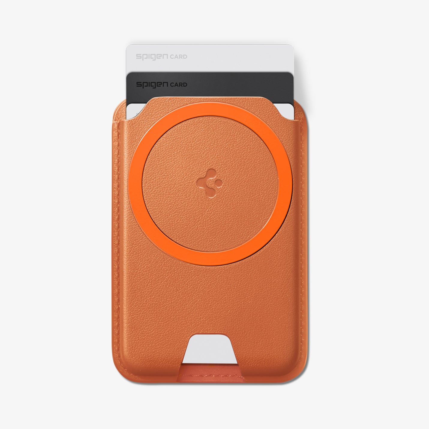 AFA11340 - MagSafe Card Holder Valentinus | 3 Cards (Mag Fit+) in Metallic Orange showing front with 3 cards