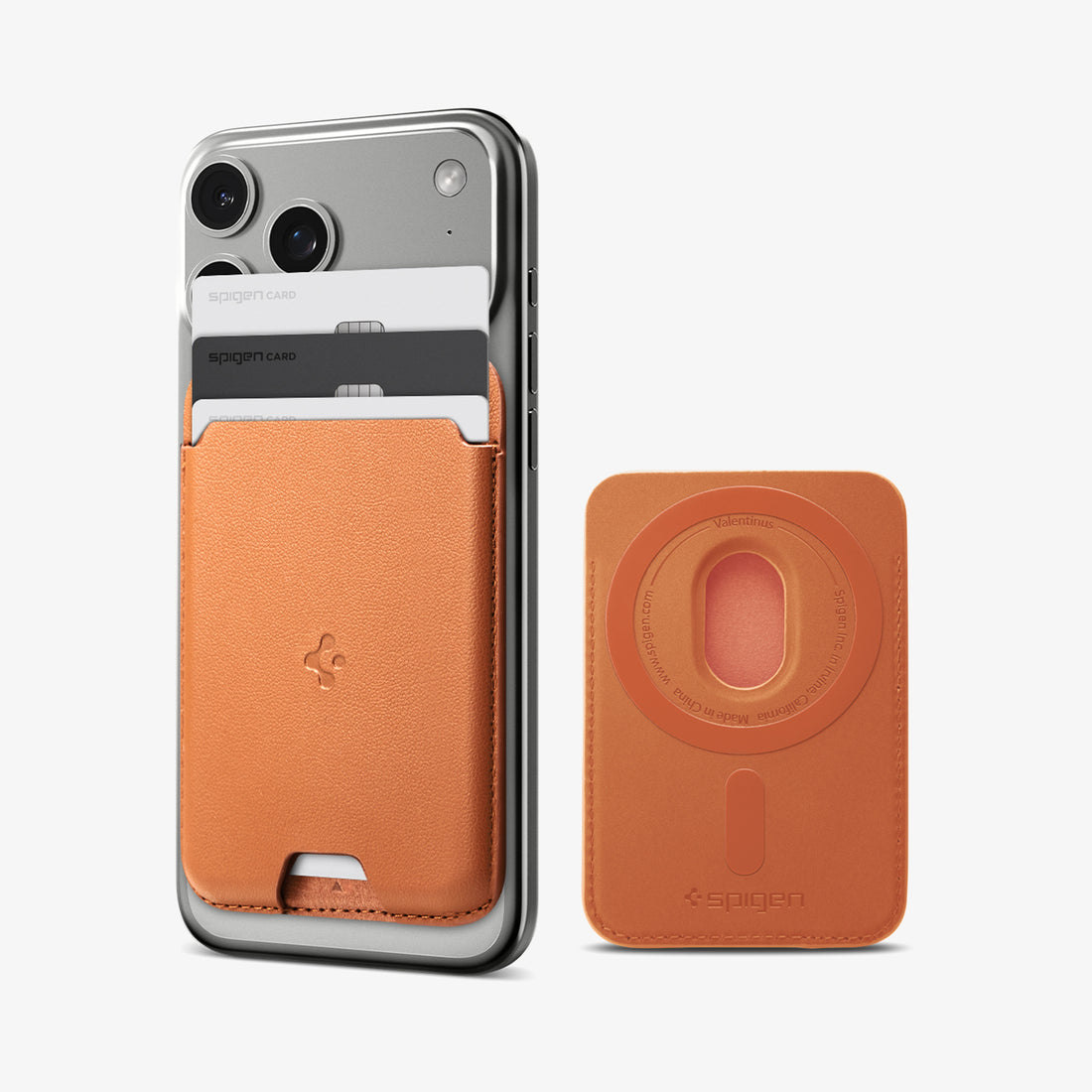 AFA11339 - MagSafe Card Holder Valentinus | 3 Cards (Mag Fit) in Orange showing front