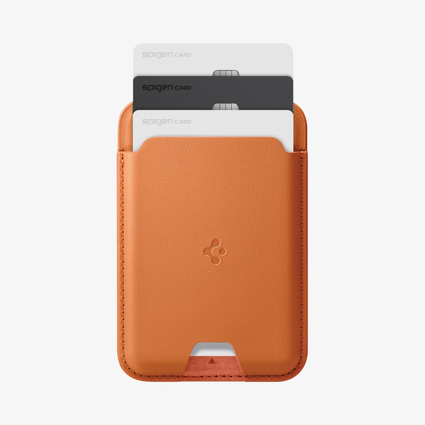 AFA11339 - MagSafe Card Holder Valentinus | 3 Cards (Mag Fit) in Orange showing front with cards
